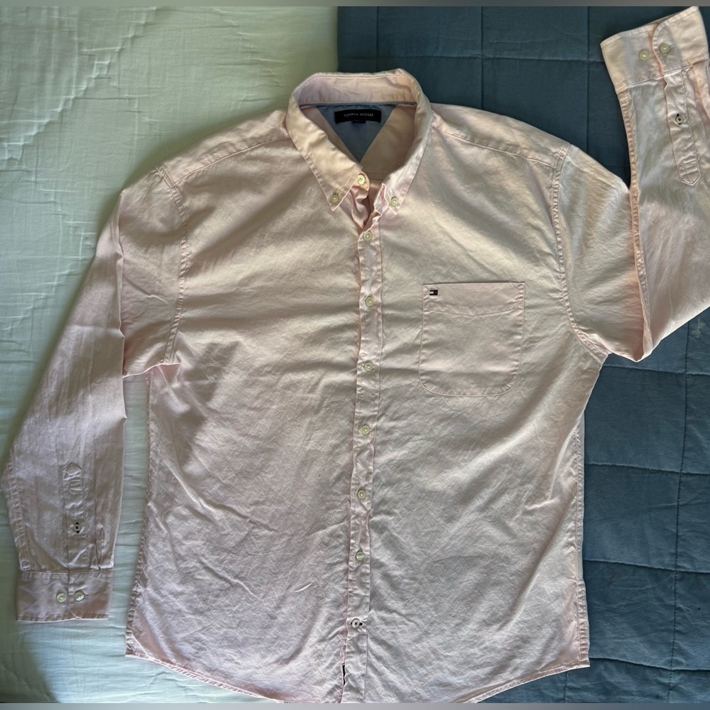 👔 Tommy Hilfiger Light Pink Oxford Shirt XXL – Classic, Preppy & Polished